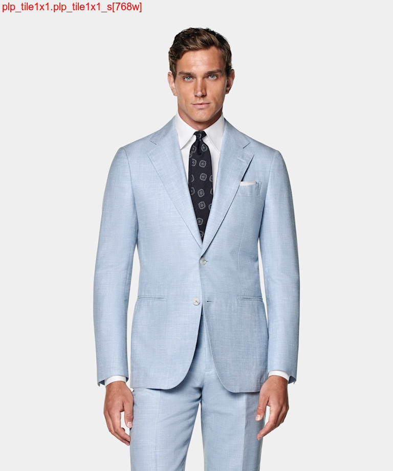Light Blue Tailored Fit Havana Suit